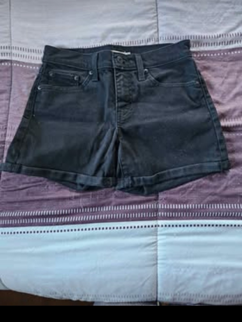 Classic Levi's High-Rise Black Denim Shorts